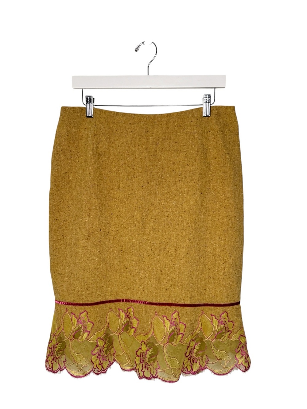 Carmen Marc Valvo Atelier Wool Silk Skirt Size 12